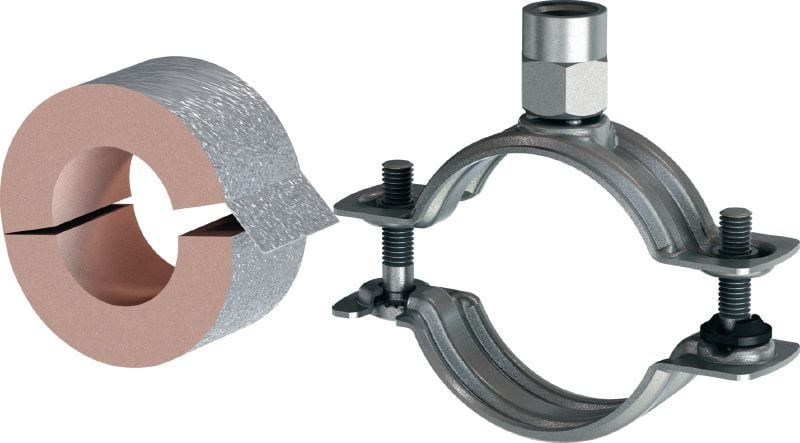 Image 2 of 3: Colliers de serrage de réfrigération MI-CF Collier de serrage galvanisé standard sans répartition de charge pour les applications de réfrigération avec une variété d'épaisseur d'isolation