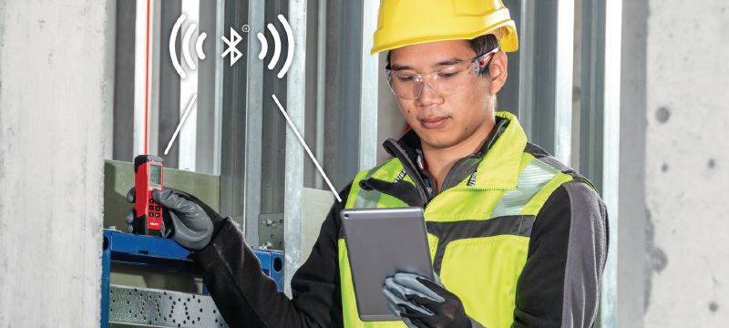 Lasermètre PD-I Lasermètre robuste avec fonctions de mesure intelligente et connectivité Bluetooth® pour les applications intérieures jusqu'à 100 m/330 ft Applications 1