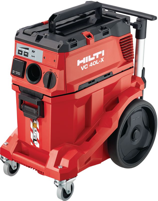 Aspirateur de poussière VC 40L-X de classe L Extracteur de poussière puissant avec réservoir large et barre-poussoir pour connexion avec outils électriques et nettoyages de chantier (à eau et à sec), réservoir de 30l