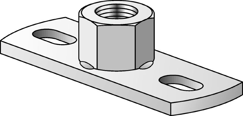 Platine MGS 2 (métrique) Platine galvanisée pour charges moyennes destinée à la fixation de tiges filetées métriques avec deux points d'ancrage