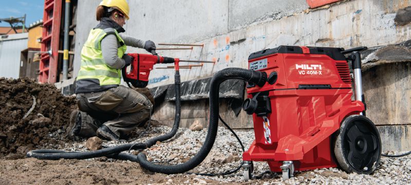 Aspirateur de poussière VC 40L-X de classe L Extracteur de poussière puissant avec réservoir large et barre-poussoir pour connexion avec outils électriques et nettoyages de chantier (à eau et à sec), réservoir de 30l Applications 1