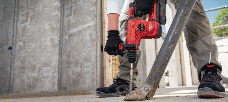 Perforateur sans fil TE 6-22 Perforateur sans fil SDS Plus polyvalent avec une large plage de forage, une fonction piquage et un mandrin à serrage rapide (plateforme de batteries Nuron) Applications 1