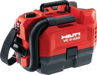 Aspirateur de construction sans fil VC 5-A22 Aspirateur compact et sans fil pour nettoyage des chantiers (à sec), réservoir de 3,5 l